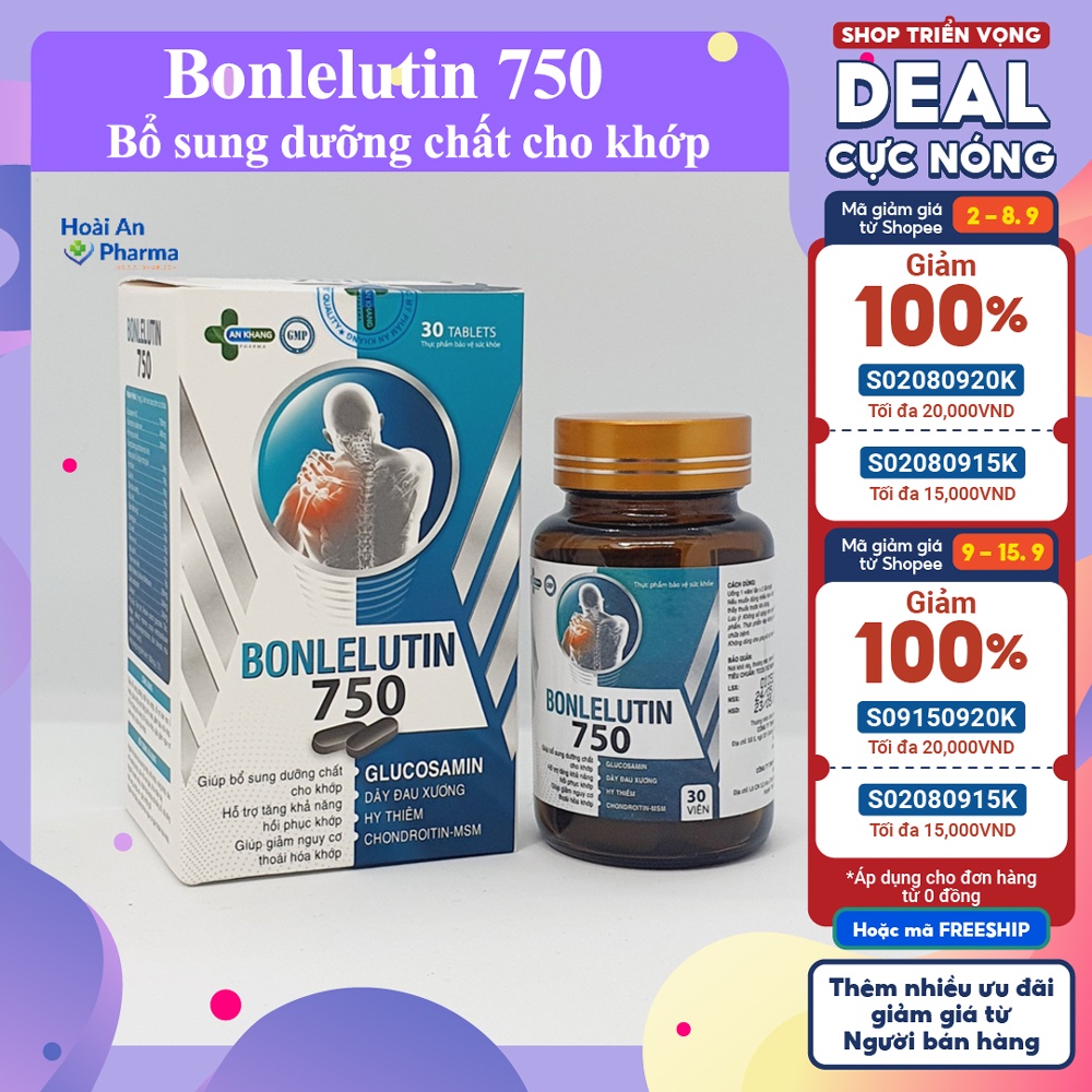 Viên uống hỗ trợ xương khớp BONLELUTIN 750, bổ sung dưỡng chất cho khớp, giảm đau khớp và thoái hóa khớp