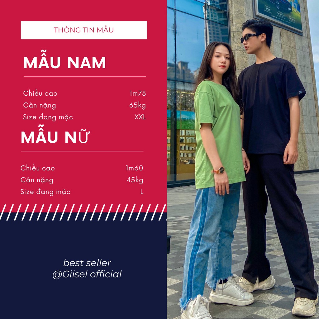 Áo thun phông nam nữ unisex cổ tròn trơn cotton tay lỡ  form rộng oversize basic tee 1 màu đẹp cao cấp rẻ Giisel | BigBuy360 - bigbuy360.vn