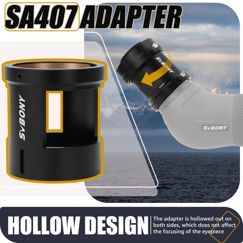 Bộ điều hợp ống camera SVBONY SA407 Tương thích với Phạm vi đốm SA401 để chụp ảnh phong cảnh động vật hoang dã chim