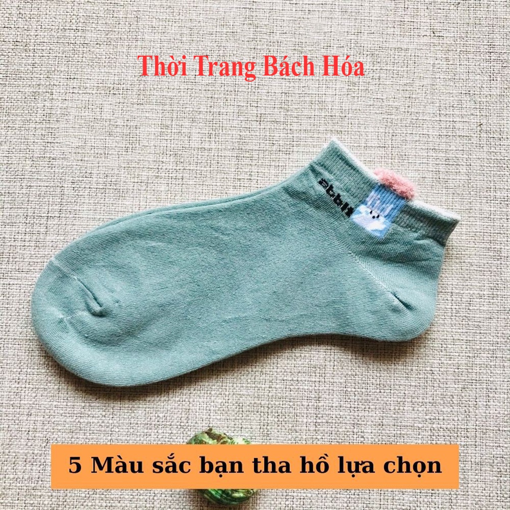 Tất nữ cổ ngắn, tất vớ nữ cổ ngắn họa tiết tai thỏ xinh xắn