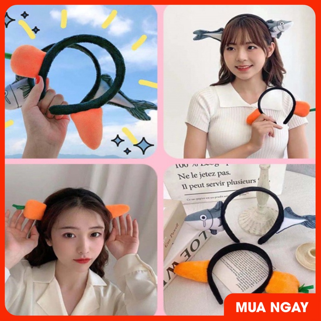 Bờm tóc rửa măt băng đô cài tóc hình carot con cá đẹp cute Hàn Quốc CIMERBEAUTY