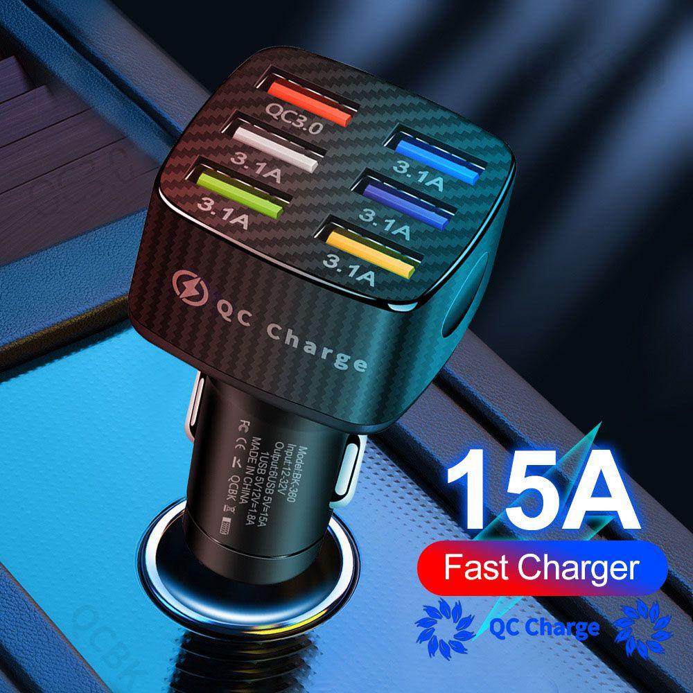Cốc Sạc Nhanh Không Dây 6 Cổng QC 3.0 NICKOLAS Cho Xe Hơi