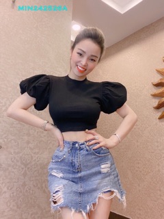 Áo thun croptop tay phồng