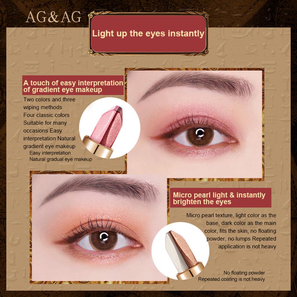 OCEANMAP Phấn Mắt Dạng Bút Hai Màu Sắc Ánh Ngọc Trai Chống Thấm Nước Có Gương Soi Tiện