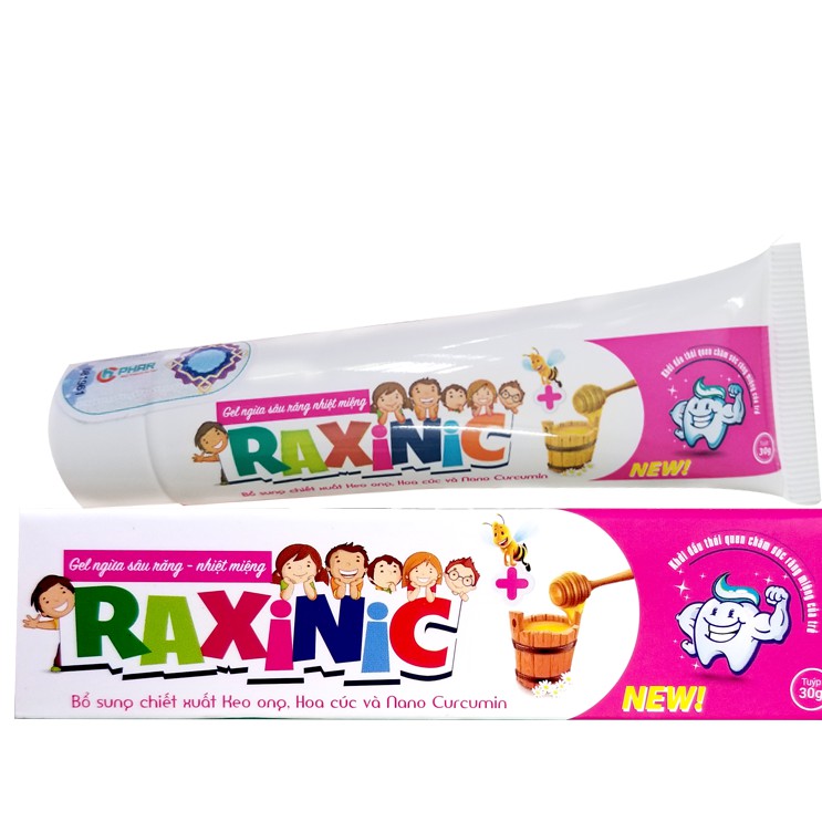 Kem đánh răng Raxinic+ -  Giúp ngừa sâu răng, nhiệt miệng cho trẻ (tuýp 30g)