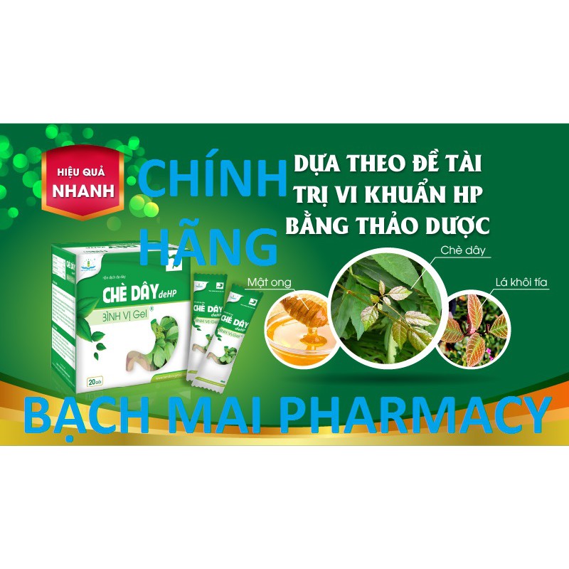 (CHÍNH HÃNG) Gel uống CHÈ DÂY deHP (Hộp 20 gói) Hỗ trợ giảm các triệu chứng dạ dày: đau rát, ợ hơi, khó tiêu, trào ngược