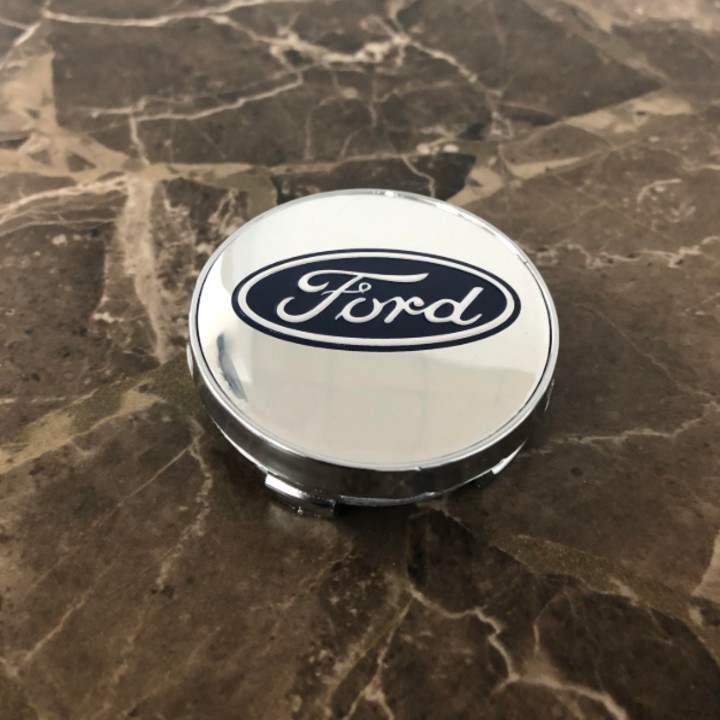 Logo chụp mâm bánh xe ô tô, xe hơi Ford FORD - 60MM: Mầu Bạc và Xanh Tím Than