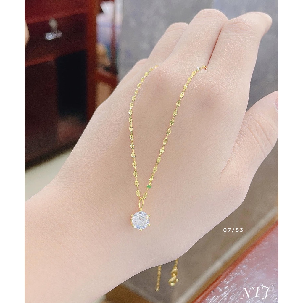 Dây chuyền mặt đá bạc ta xi vàng