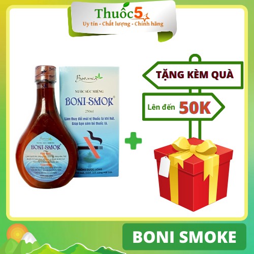 Nước Súc Miệng Boni-Smok BOTANIA Thành Phần Thiên Nhiên, Giúp Thay Đổi Vị, Hỗ Trợ Cai Thuốc Lá 150ml-250ml