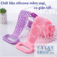 Dây tắm chà lưng silicon 2 mặt đa năng mẫu mới kích thước 60x11cm đai chà lưng đai tắm cọ lưng siêu sạch