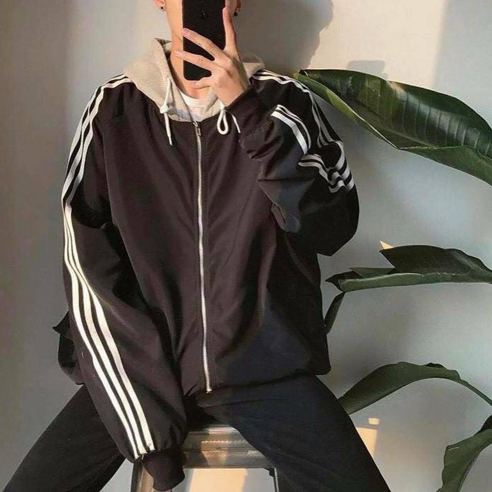 Áo DÙ 3 SỌC NÓN XÁM Nam Nữ Unisex 1hitshop | BigBuy360 - bigbuy360.vn