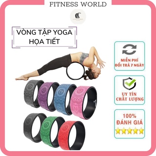 Vòng Tập Yoga Khung Nhựa ABS Bọc Cao Su PU Cao Cấp - Vòng Yoga Giãn Cơ Họa Tiết Hoa Văn