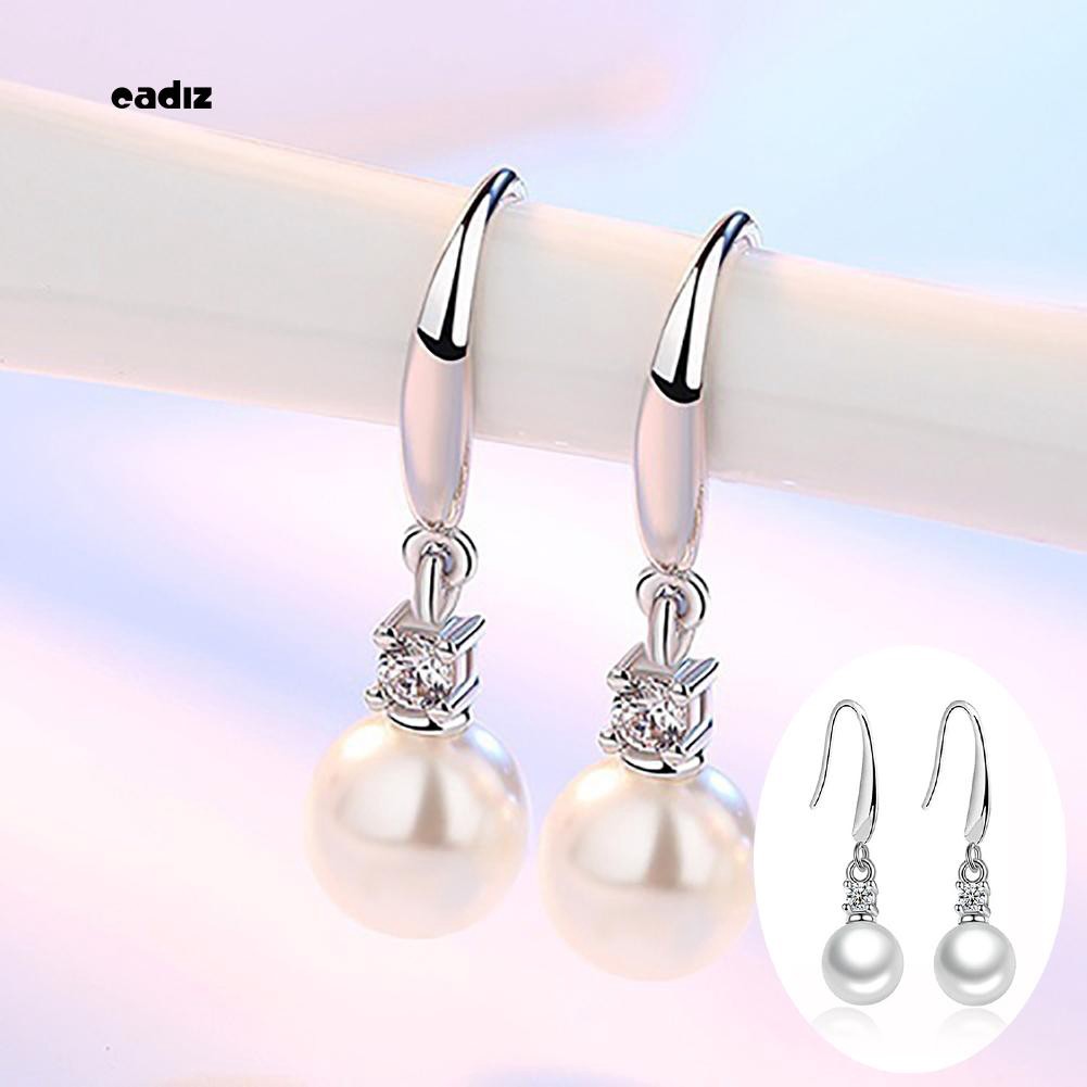 Khuyên tai chuỗi đính hạt giả ngọc trai