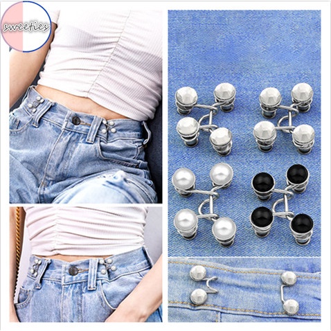 Nút cài lưng quần jean bằng kim loại có thể điều chỉnh và tháo rời cho nữ