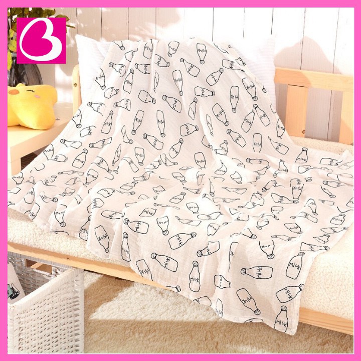 Khăn tắm xô Muslin và khăn tắm cotton Kiluta cuộn 110x110 đa năng cho bé yêu