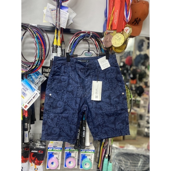 Quần short Zara vải jeans hoa văn