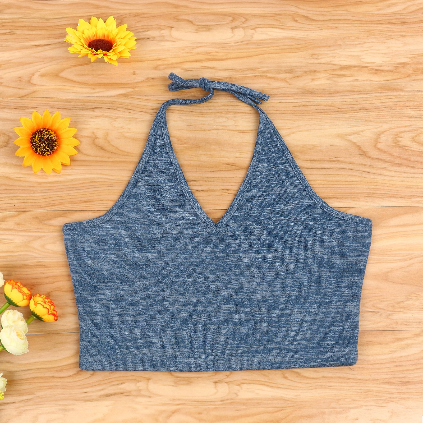 Áo Croptop Sát Nách Cổ Chữ V Màu Trơn Cho Nữ | BigBuy360 - bigbuy360.vn