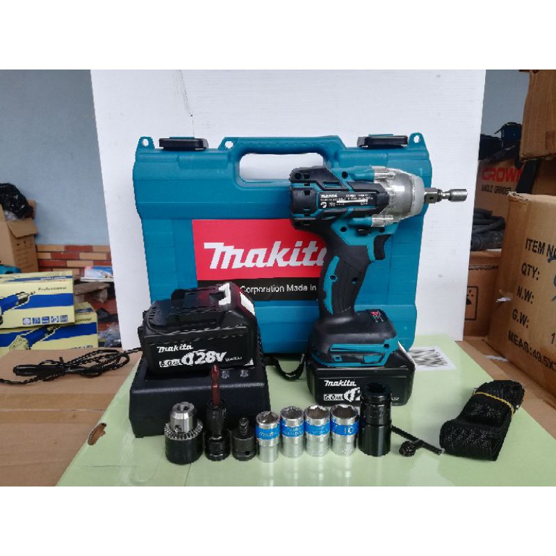 Máy Siết Bulong Makita 128V Động Cơ Không Chổi Than+Tặng Full Bộ Phụ Kiện Như Hình