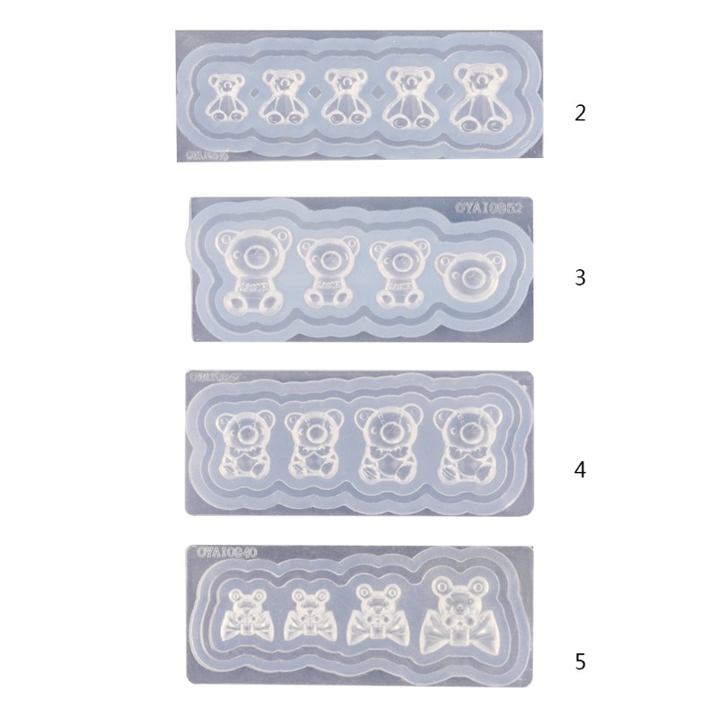 Khuôn Silicone Hình Gấu 3D Hỗ Trợ Trang Trí Móng Tay