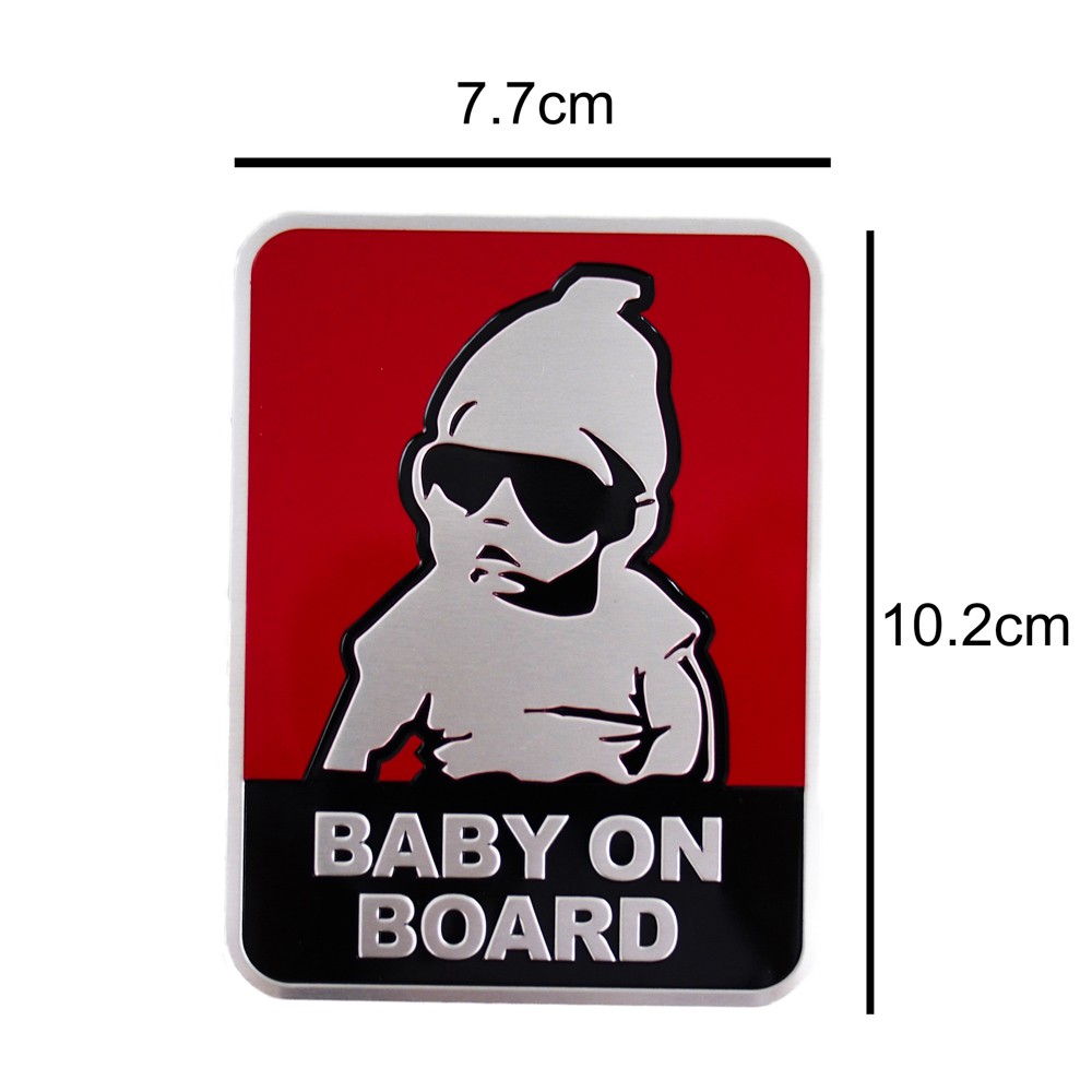 Sticker metal - hình dán xe - Baby on board - STICKER FACTORY