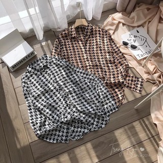 ÁO SƠ MI LỤA MỎNG MỀM MÁT HỌA TIẾT ĐỘC LẠ CÁ TÍNH HOTTREND CHO NỮ