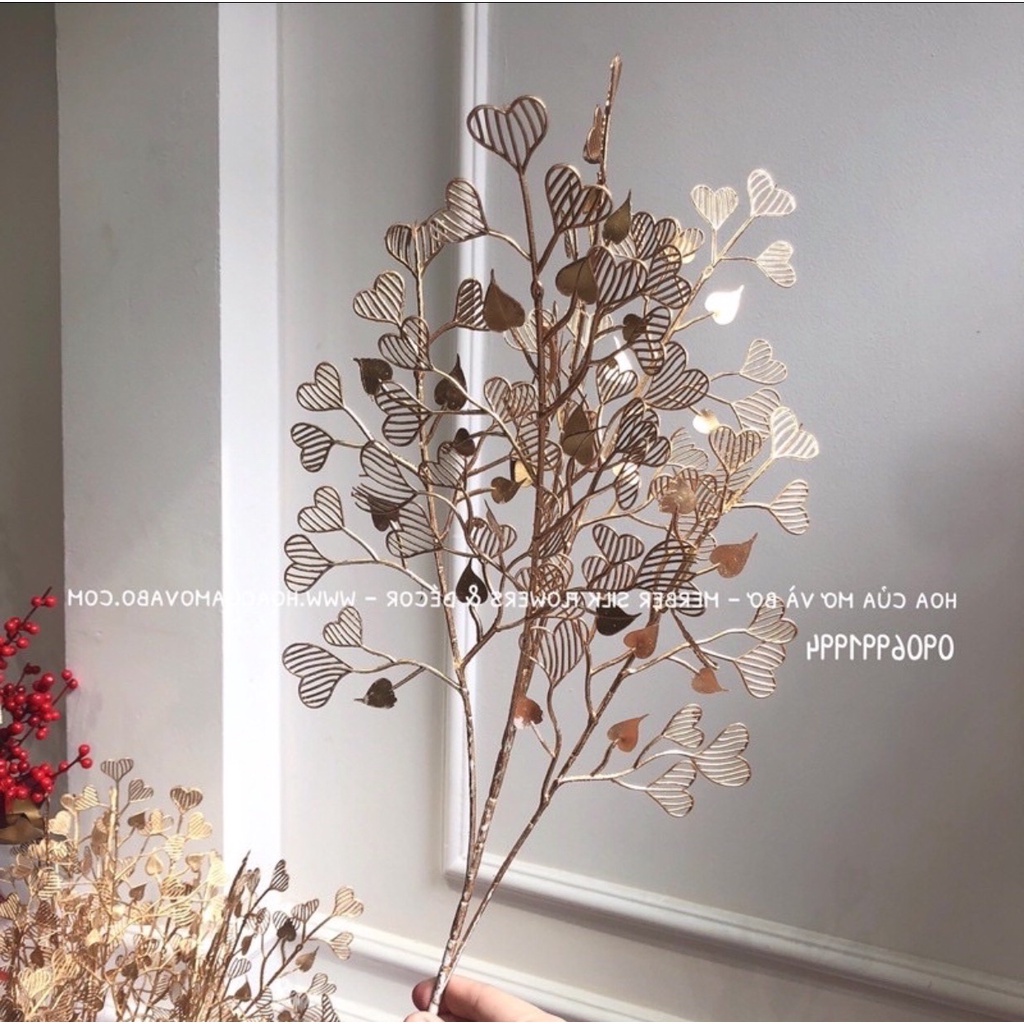 Cành lá táo vàng kim,cành rẻ quạt decỏ trang trí siêu đẹp