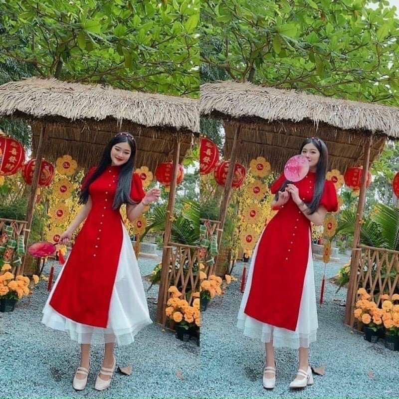 Áo dài tết xinh xắn