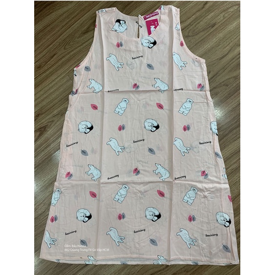 [SIZE 40-60KG] Đầm bầu mặc ở nhà vải lanh 2 da mềm mát ít nhăn bền thoải mái thoáng mát Fom A dáng suông dễ mặc