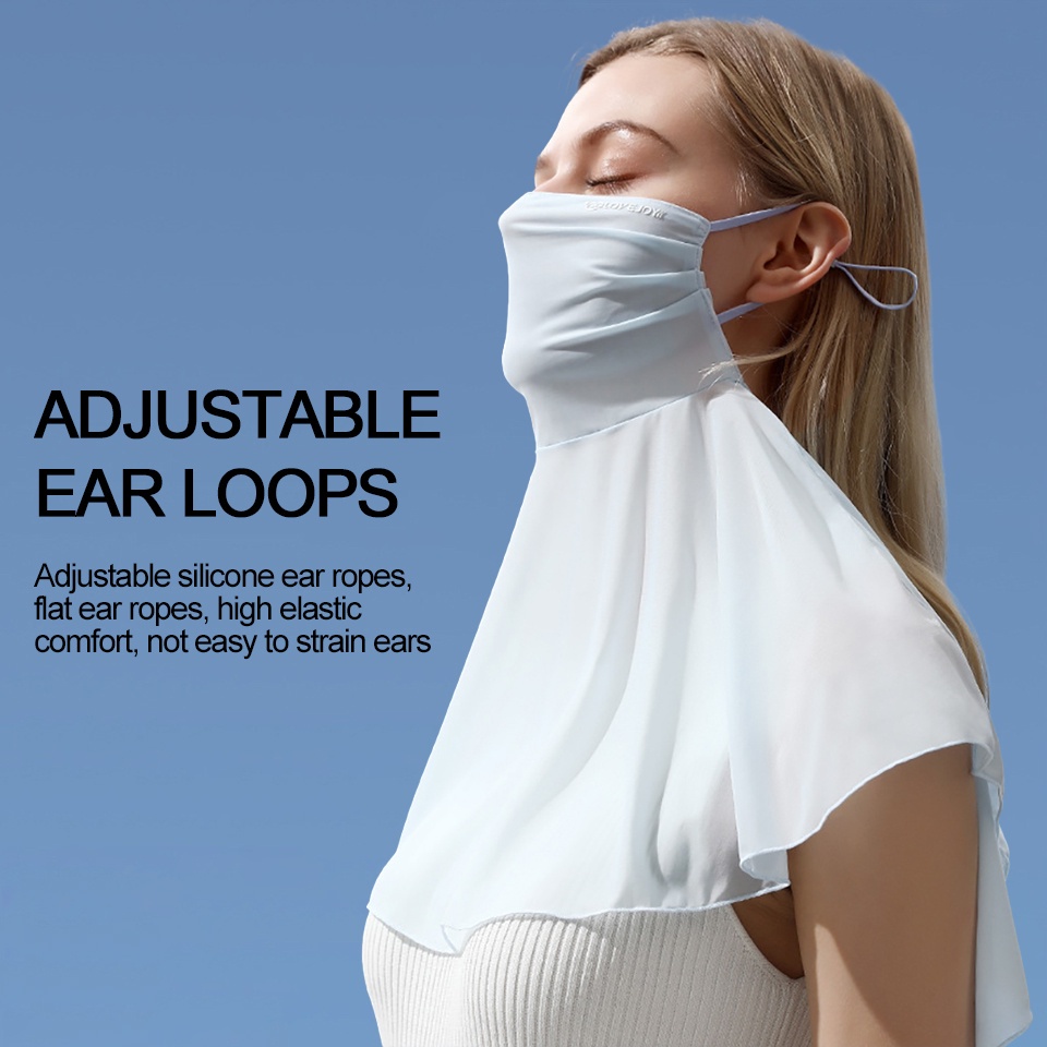 Khẩu Trang Chống Nắng Tia UV Bằng Lụa Lạnh Thoáng Khí