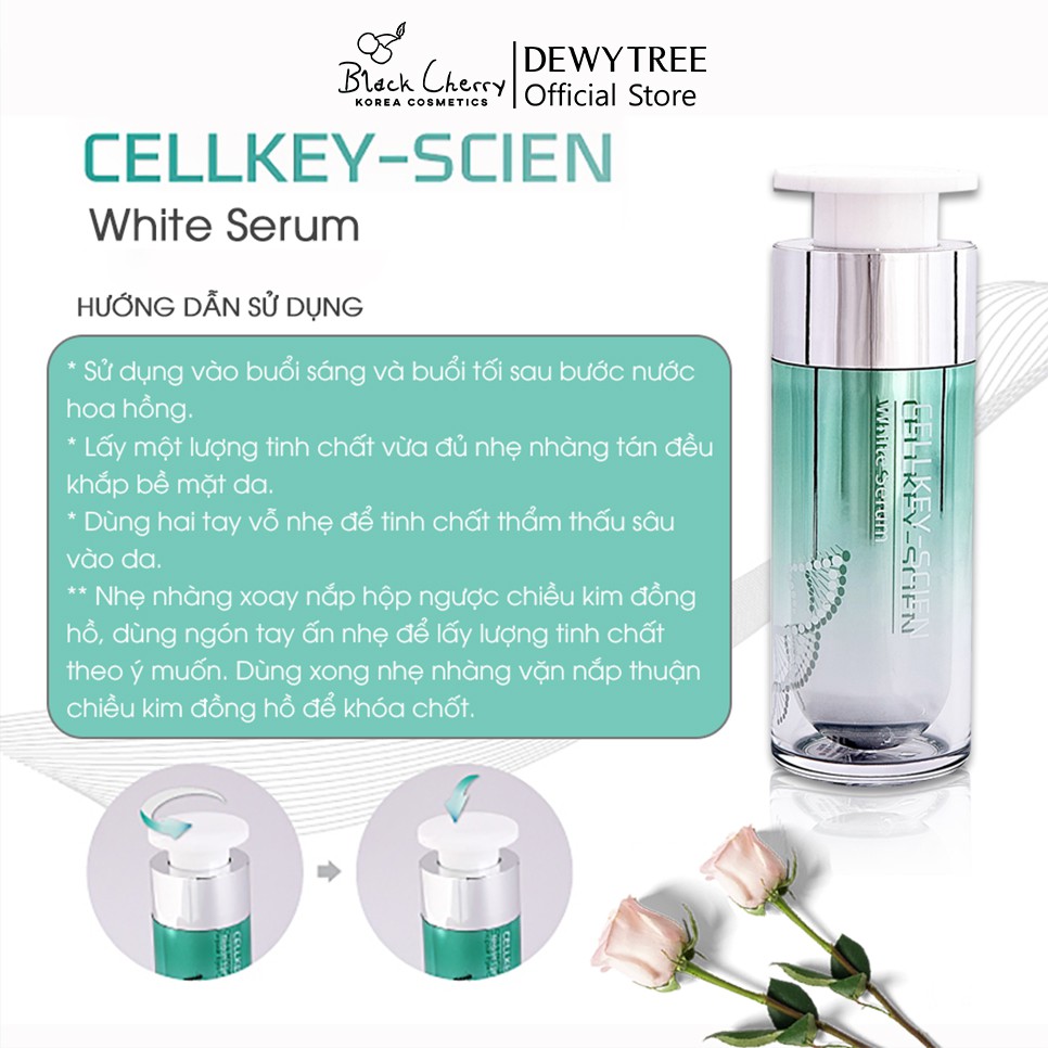 Tinh chất dưỡng trắng tế bào gốc se khít lỗ chân lông làm mờ nám xoá nhăn chống lão hoá Cellkey Scien White Serum 30ml