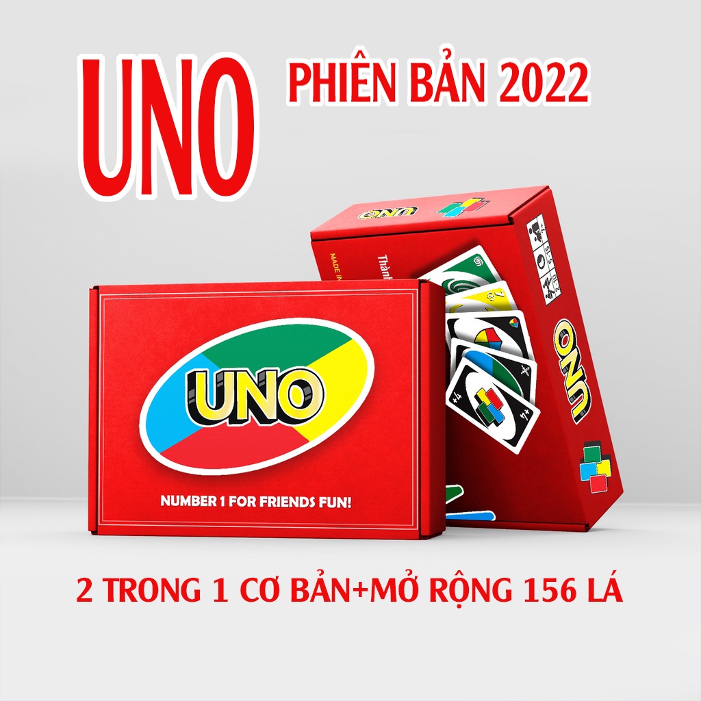 Bộ bài UNO cao cấp đầy đủ 156 lá cơ bản+mở rộng phiên bản 2022