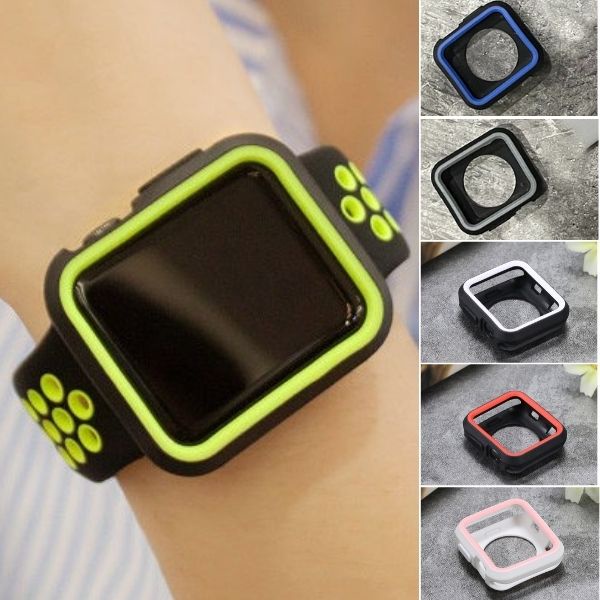 Ốp nhựa silicone cho Apple Watch đồng hồ thông minh Series 1/2/3/4/5/6/SE size 38/40/42/44mm