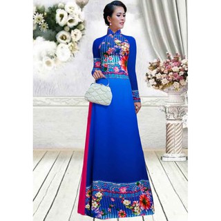 VẢI ÁO DÀI LỤA 3D - TẶNG KÈM 1 VẢI QUẦN LỤA SATIN - VẢI MỀM, ĐẸP, GIÃN NHẸ, KHÔNG  NHĂN