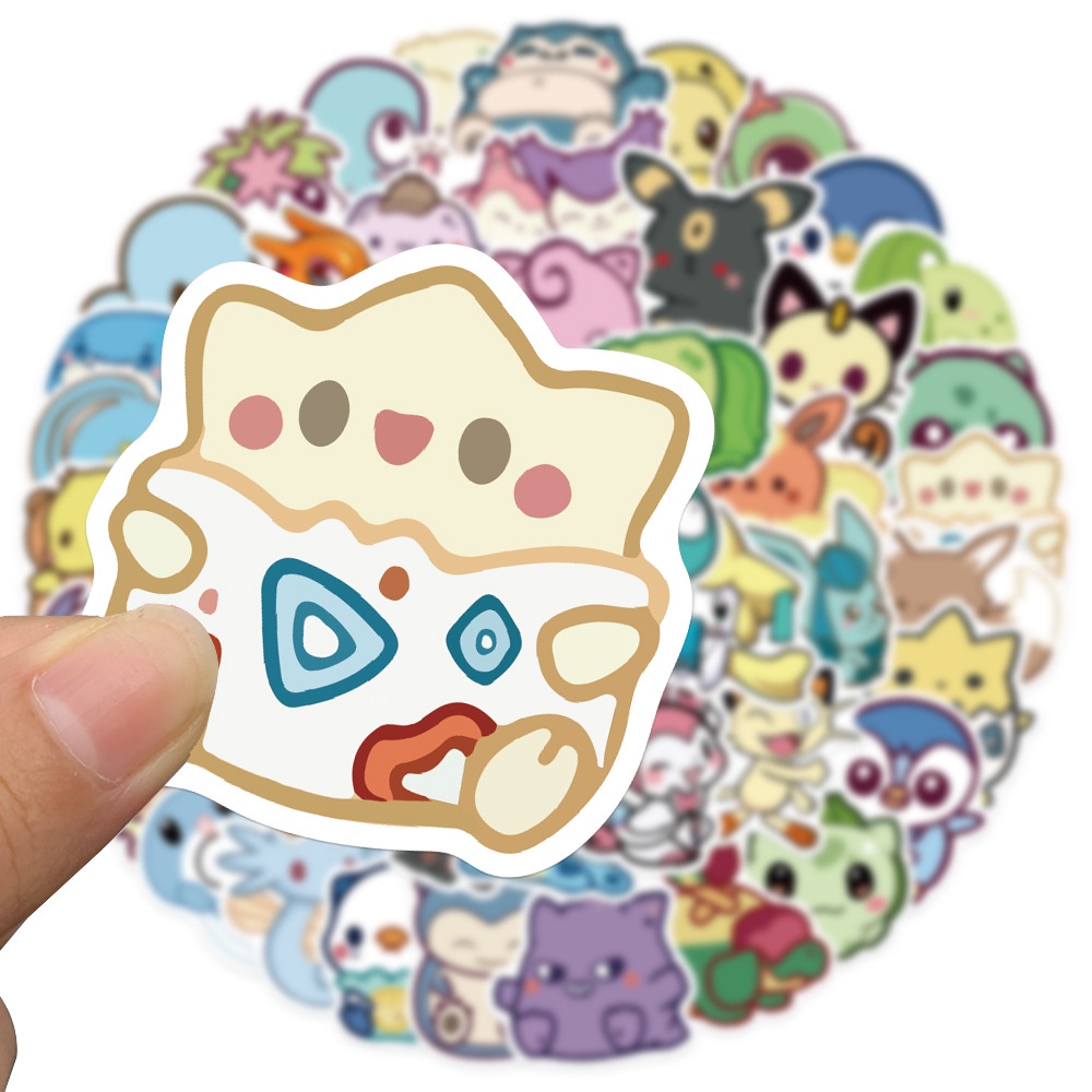 Set 10/ 25/ 50 miếng dán trang trí hình Pokemon đáng yêu chống thấm nước đa năng