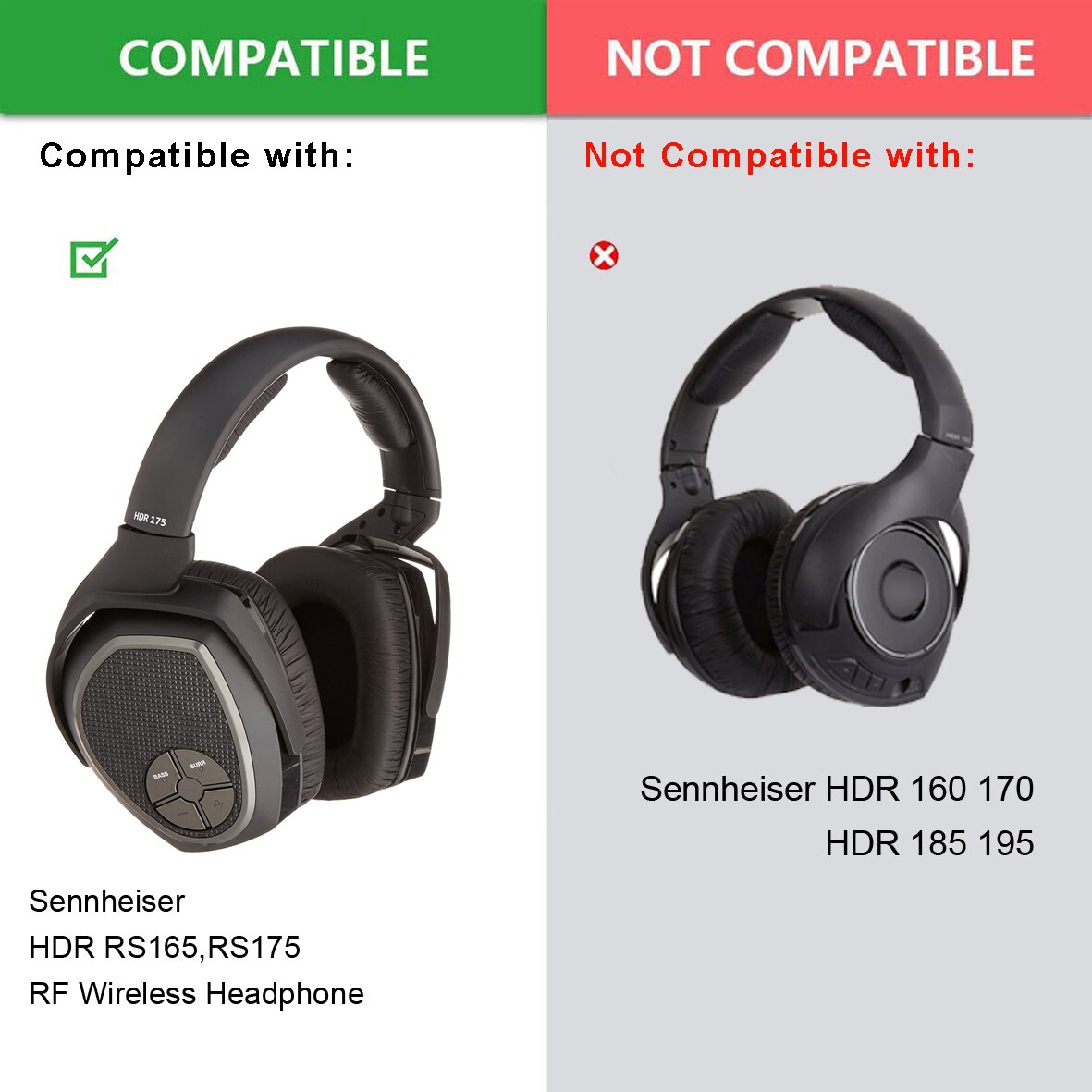 Đệm Tai Nghe Thay Thế Cho Sennheiser Hdr Rs165 Rs175 Rs185 Rs195