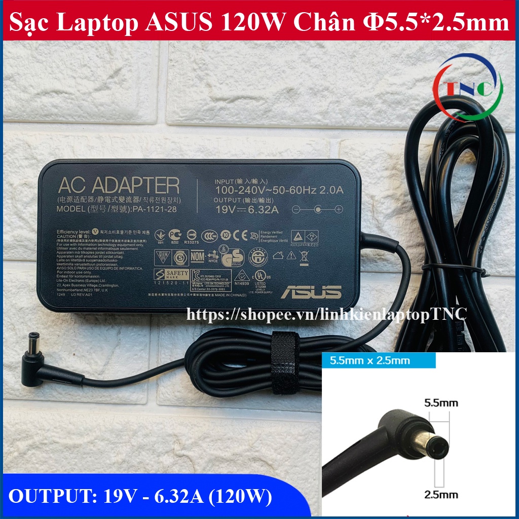 Sạc Laptop Asus Gaming 19V 6.32A (120W) GL551 GL551JM GL551JW GL551JX GL552 GL552JX GL552VX GL552VW G73 Hàng ZIN Cao Cấp