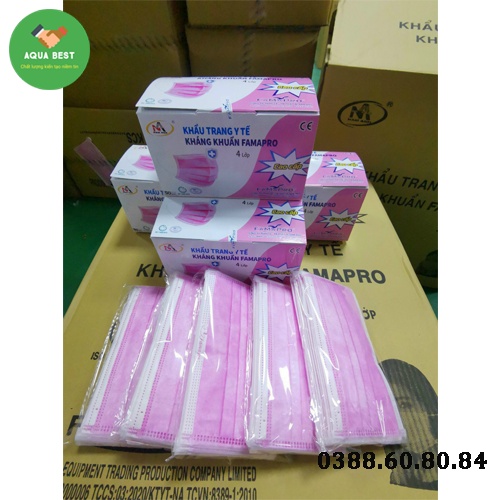 Khẩu trang y tế 4 lớp kháng khuẩn Famapro Nam Anh hộp 50 cái