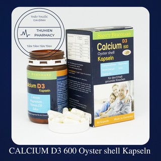 ✅[Hàng chính hãng]✅ CALCIUM D3 600 Oyster shell Kapseln-Bổ sung canxi cho bà bầu, người cao tuổi (Hộp 60 viên)