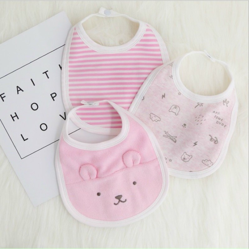 Set 3 yếm momcare chống thấm dây nhỏ [ babyboo]