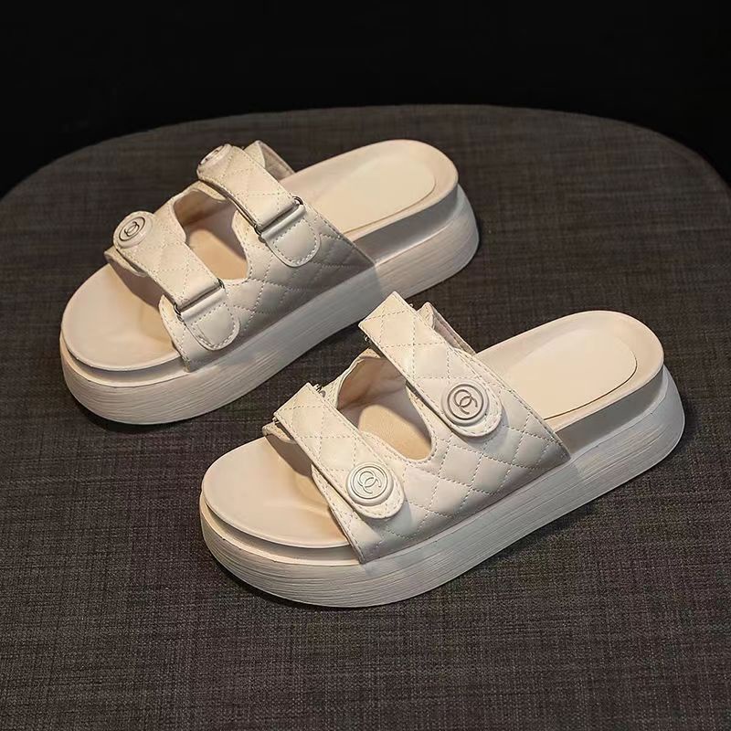 Giày Sandal Đế Dày 5cm Cột Dây Chống Mài Mòn Thoáng Khí Phong Cách Hàn Quốc Thời Trang Mùa Hè 2022 Cho Nữ