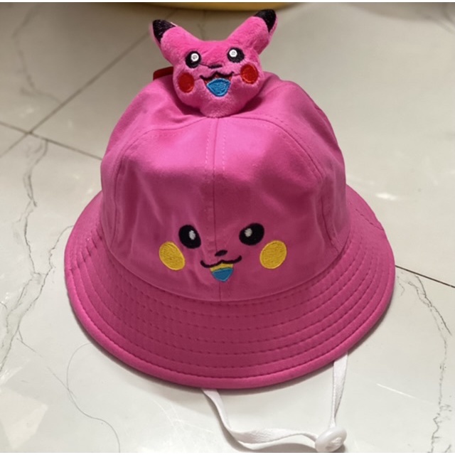 Mũ bo vành trẻ em thêu mặt picachu 3 - 8 tuổi cực kì dể thương dành cho bé
