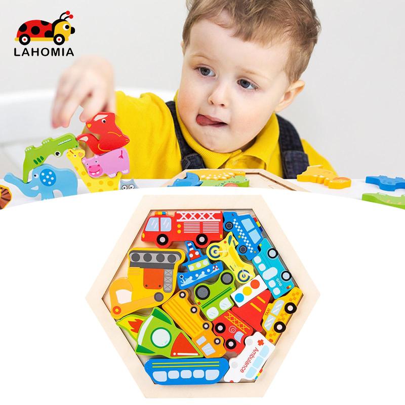 LAHOMIA Set đồ chơi xếp hình bằng gỗ cho bé