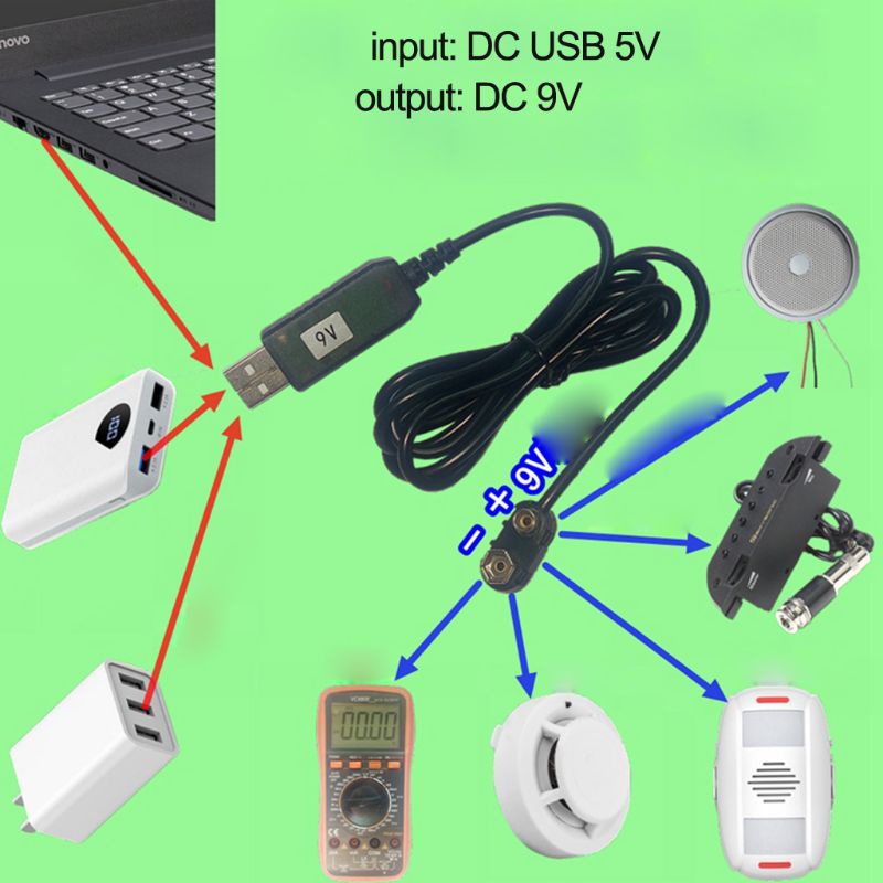 Dây Cáp Chuyển Đổi Nguồn Điện Dc 9v Từ 5v Sang 9v Cho Đồng Hồ Vạn Năng