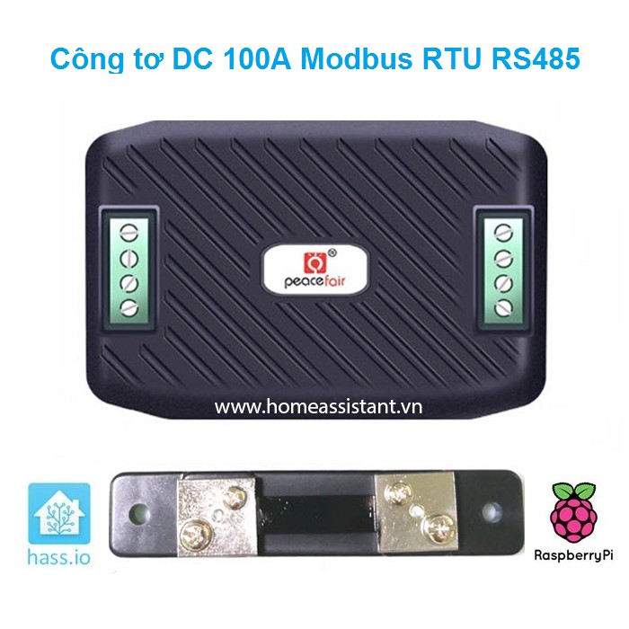 Công Tơ Điện DC Đồng Hồ 4 Thông Số 100A Modbus RS485 PZEM -017  Năng Lượng Mặt Trời