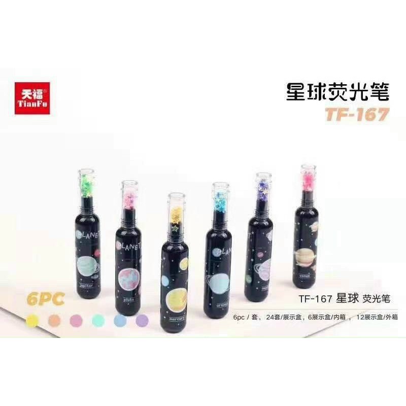 Bút dạ quang hightlight mini vỉ 6 màu