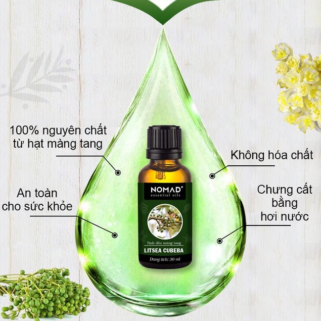 Tinh Dầu Màng Tang Nomad Nguyên Chất Essential Oil - Litsea Cubeba 10ml