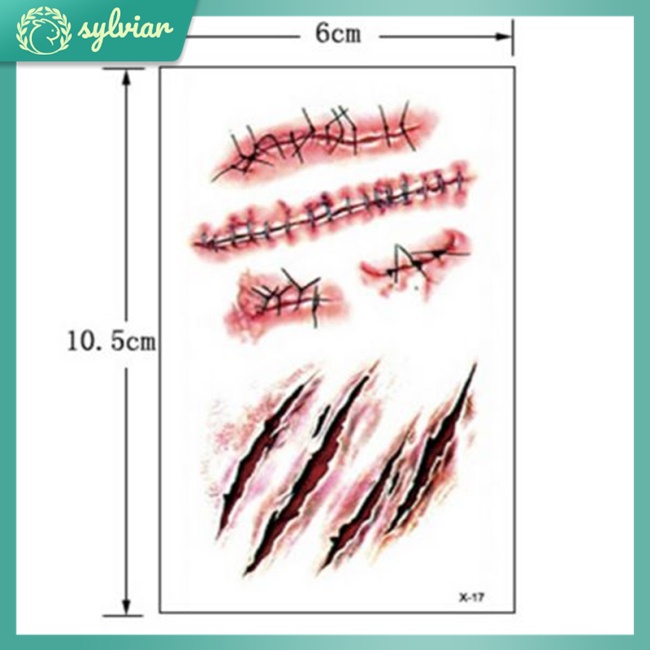 Nhãn Dán Hình Xăm Cơ Thể Chống Thấm Nước Trang Trí Halloween Kích Thước 2251 10.56CM