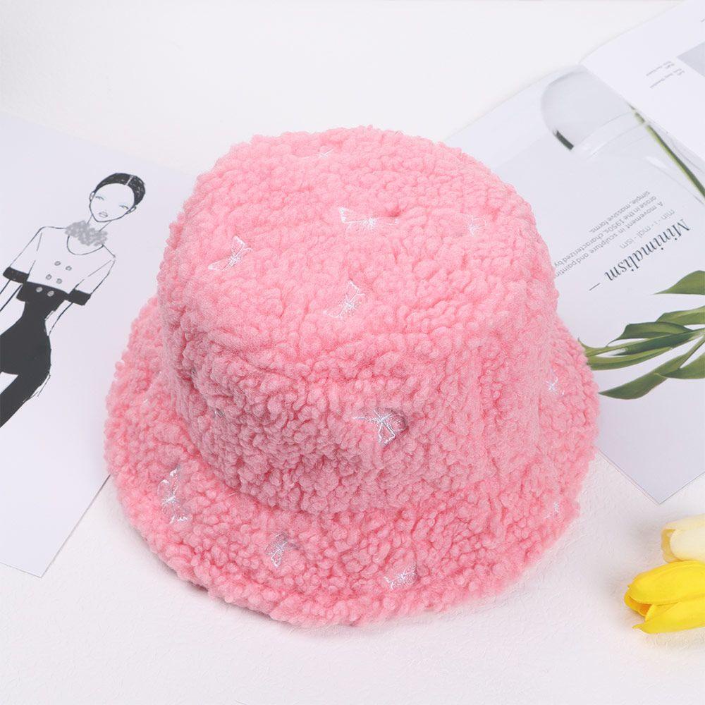 Mũ Bucket Thêu Hình Bướm Chất Liệu Mềm Mại Thời Trang Cá Tính Cho Nữ