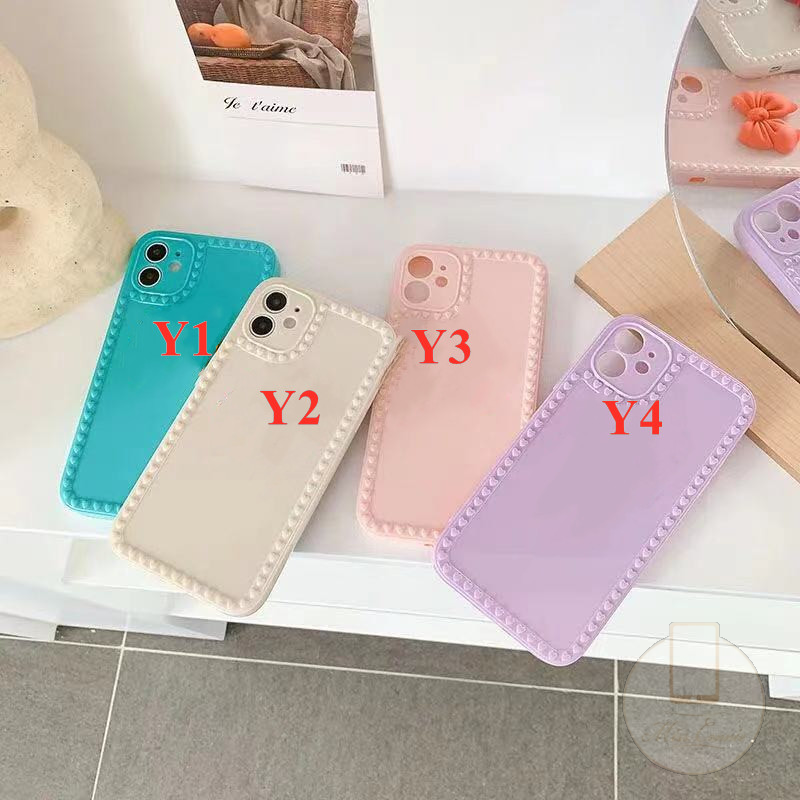Ốp lưng dạng vuông viền trái tim bảo vệ camera cho iPhone 12 11ProMax 6 6S 7 8 Plus X XS XR XSMax SE2020 | BigBuy360 - bigbuy360.vn