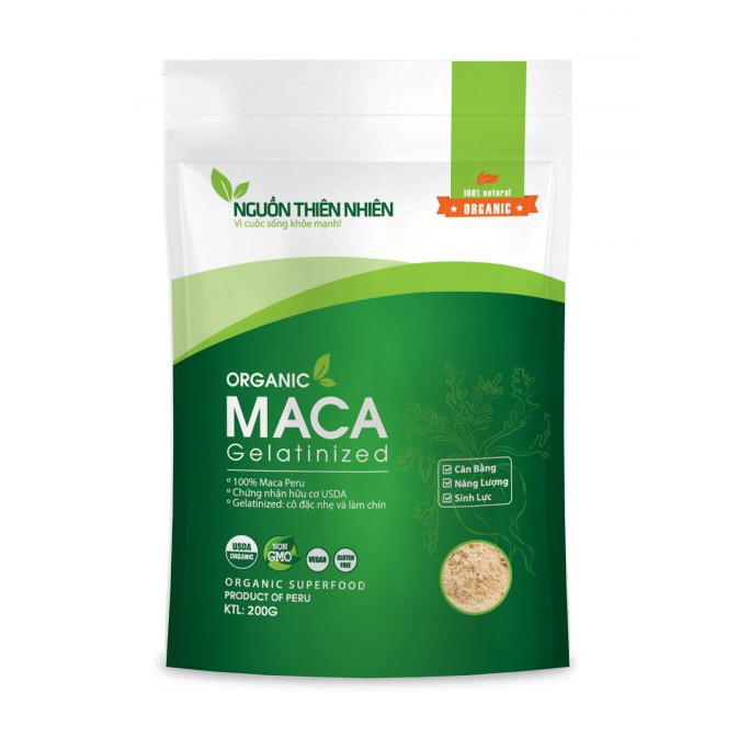 Bột Maca Gelatinized PERU Bột Maca hữu cơ sâm Peru 200g